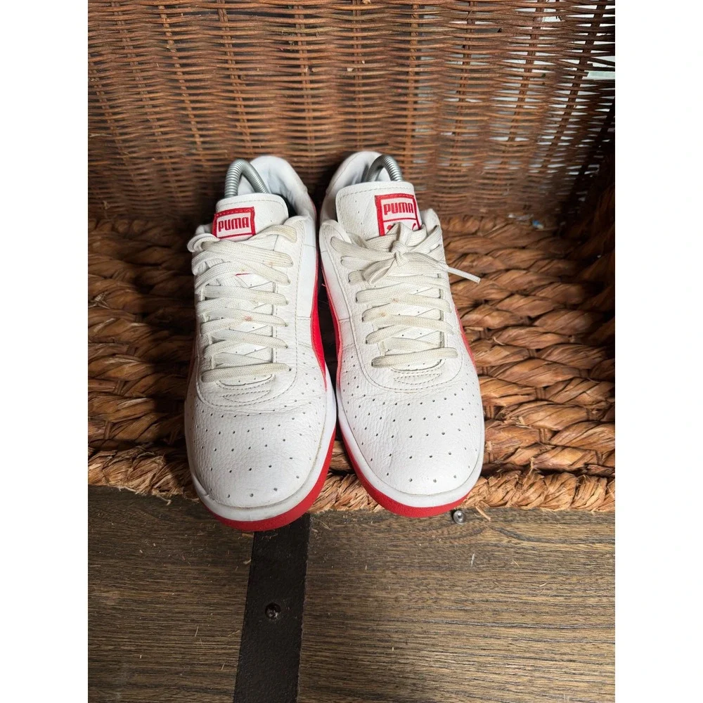 Puma GV Special White Red Leather Low‎ Top Sneakers Womens